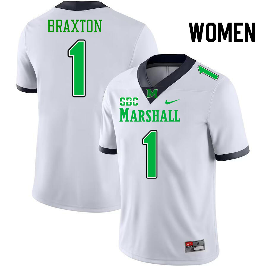 Women #1 Braylon Braxton Marshall Thundering Herd SBC Conference College Football Jerseys Stitched-W